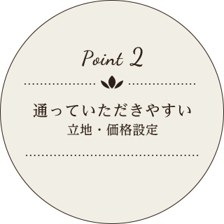 通っていただきやすい立地・価格設定